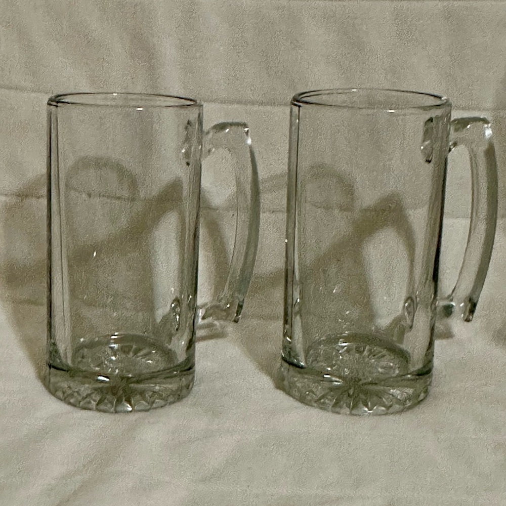 Clear Glass Beer Mugs Set